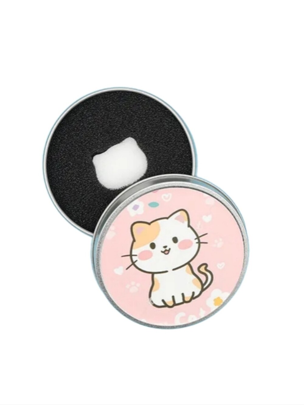 Cat Makeup Brush Cleaner Sponge With Lid Reusable Dry Brush Cleaning Tool NWT